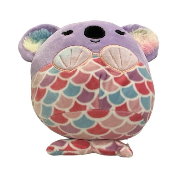 HTF Mermaid Koala Squishmallow Purple Rainbow Shell Scales Plush - Picture 3 of 4